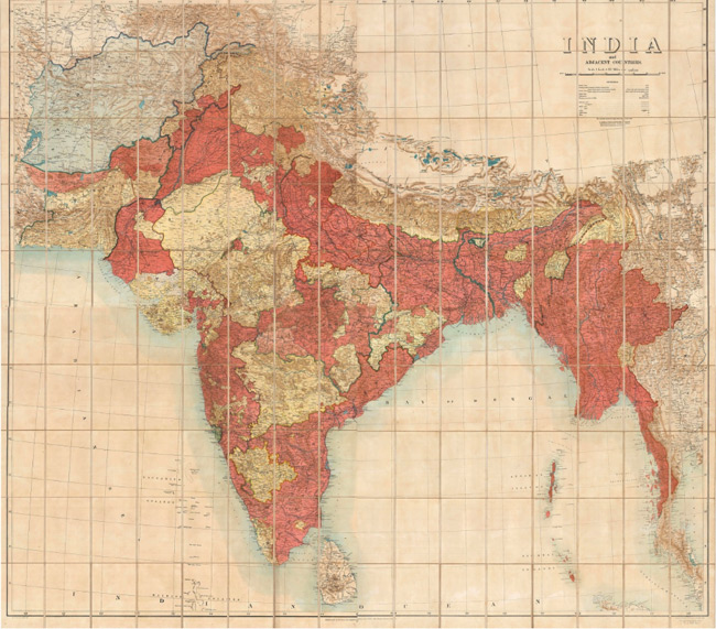 1908 Map of India