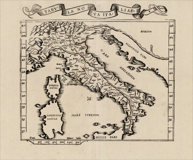 1535 Map of Tabula Nova Italiae