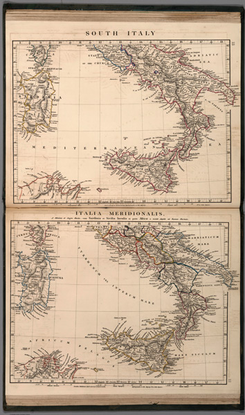 1828 Map of South Italy, Italia Meeridionalis
