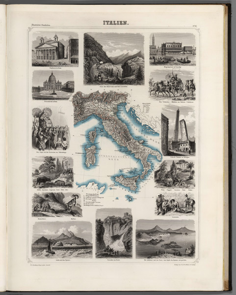 1863 Map of Italien