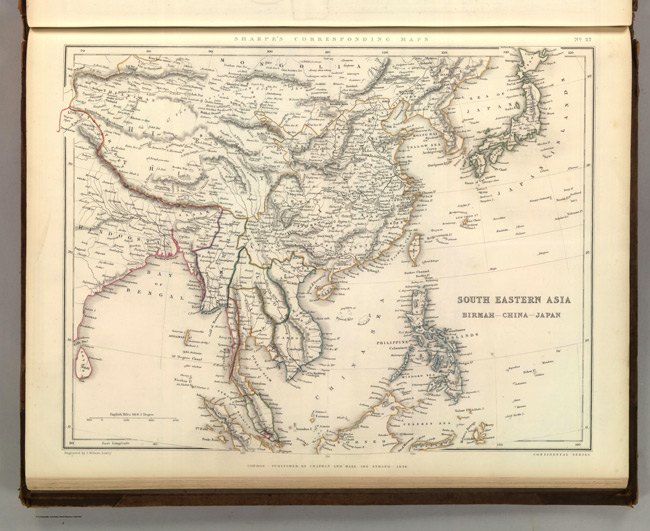 1849 Map of South Eastern Asia