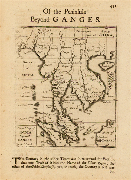 1687 Map of India Beyond Ganges