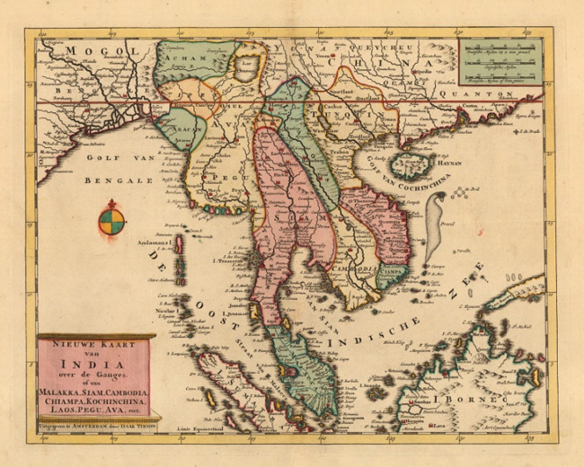 1760 Map of Nieuwe Kaart van India over de Ganges