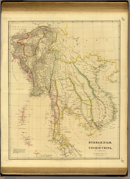 1838 Map of Burmah, Siam, Cochin China