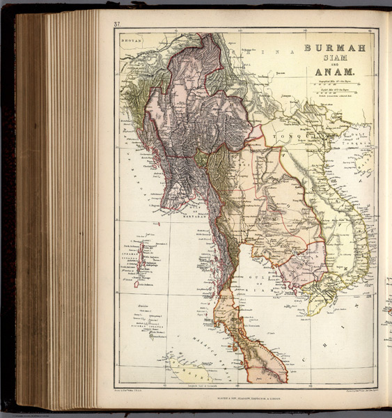 1882 Map of Burmah, Siam, and Anam