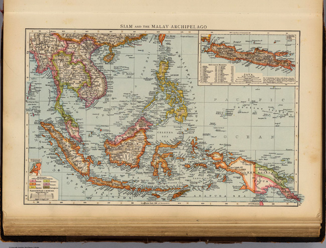 1895 Map of Siam, Malay Archipelago