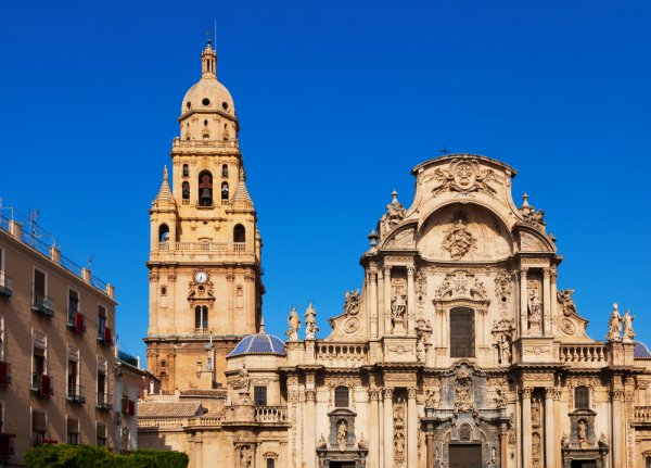  The bell tower of the cathedral is the tallest in Spain, at 95 meters (300 ft).