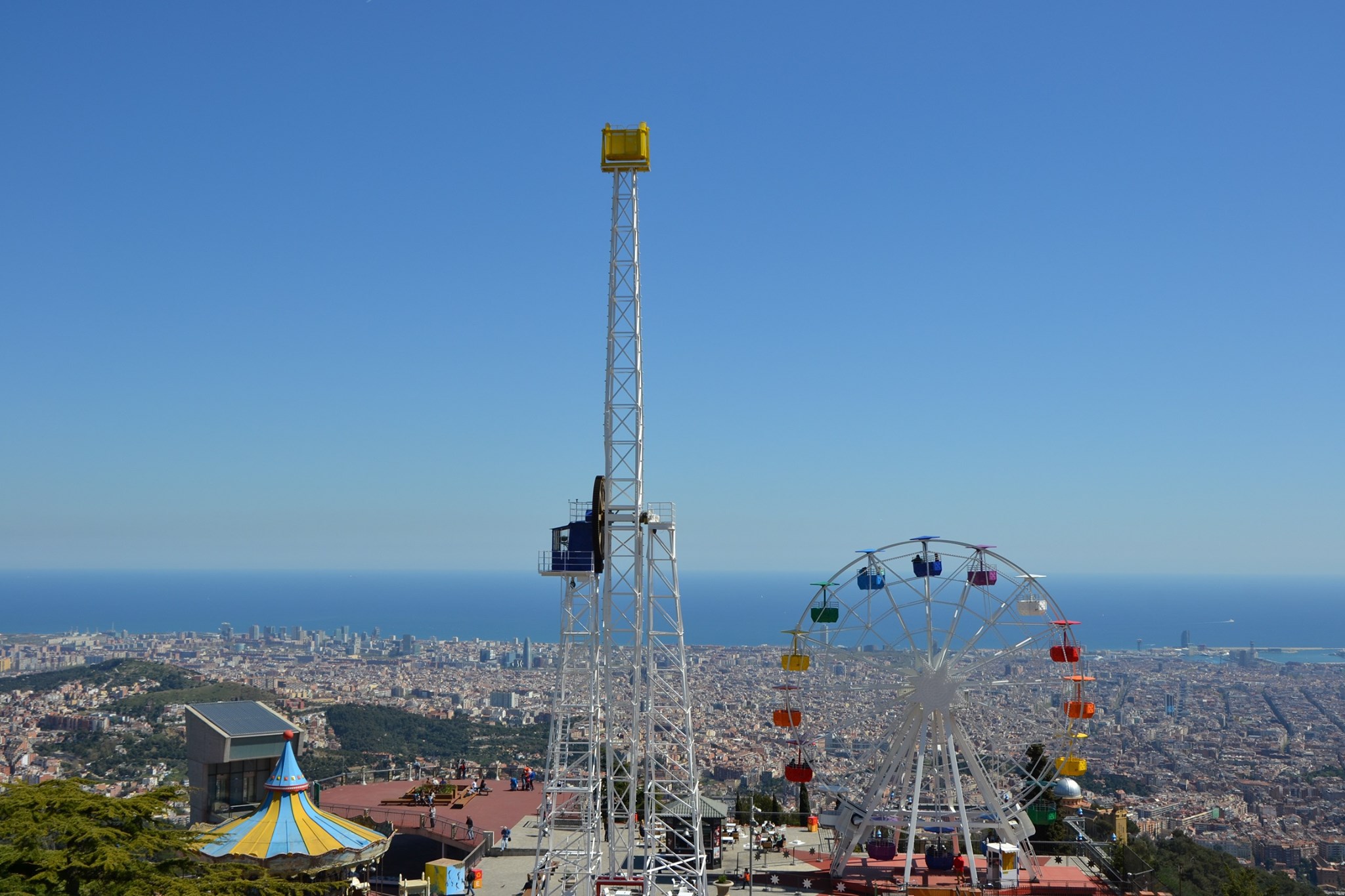 View of Barcelona from Tibidabo Amusement Park.