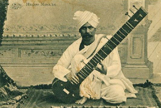 Musician playing the sitar