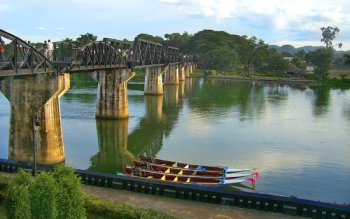 Bridge spanning the River Mae Klong on the Thai-Burma Railway, or 