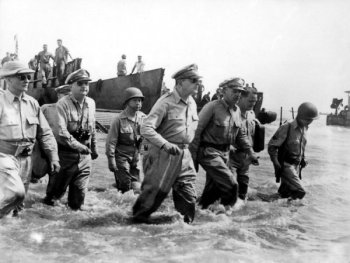 General Douglas MacArthur on his return to the Philippines