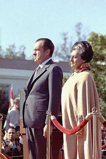 Prime Minister Indira Gandhi with US President Richard Nixon