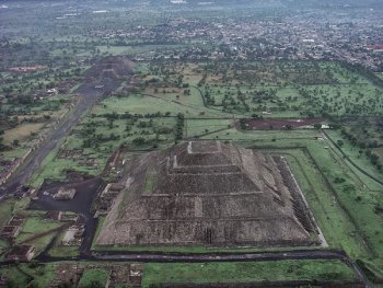 Teotihuacán, one of the largest cities in the world during its zenith in the early half of the first century of the common era.