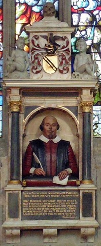 Shakespeare's funerary monument in Stratford-upon-Avon