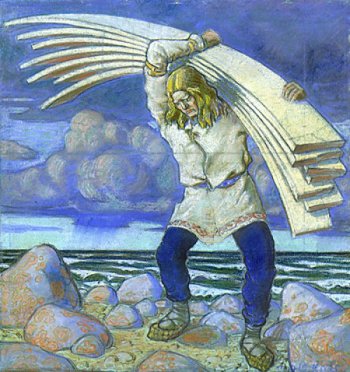 Oskar Kallis' illustration for Kalevipoeg, considered Estonia's national epic.