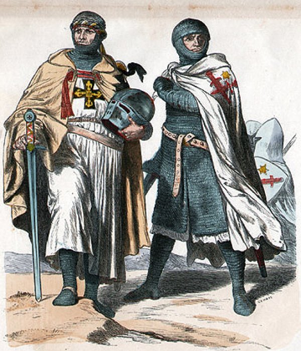 1870 depiction of knights of the Livonian Brothers of the Sword, the military order that takes Estonia away from the Danes.