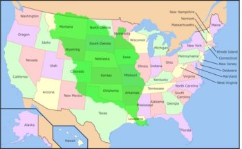 Map of the Louisiana Purchase (in green)