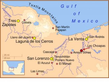 A map of the Olmec civilization's heartland