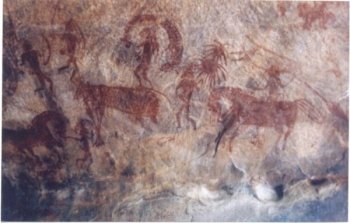  Bhimbetka rock painting dating to 30,000 years ago