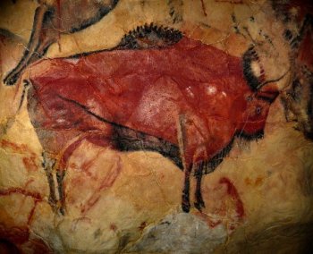 Cave painting of a bison in the cave of Altamira