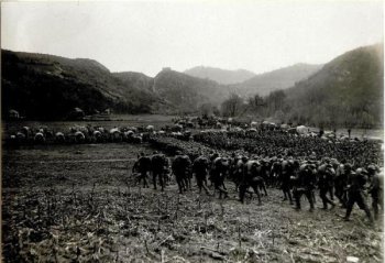 German troops on the march during World War I