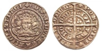 English coin with image of Edward III