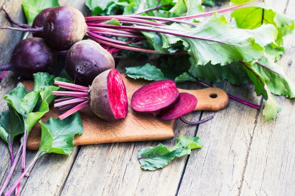 Beets give this popular salad its pink color.