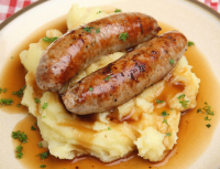 Bangers and Mash with Onion Gravy