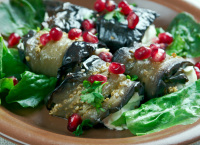 Badrijani Nigvzit (Georgian Eggplant Rolls)