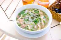 Asian Chicken and Rice Noodle Soup