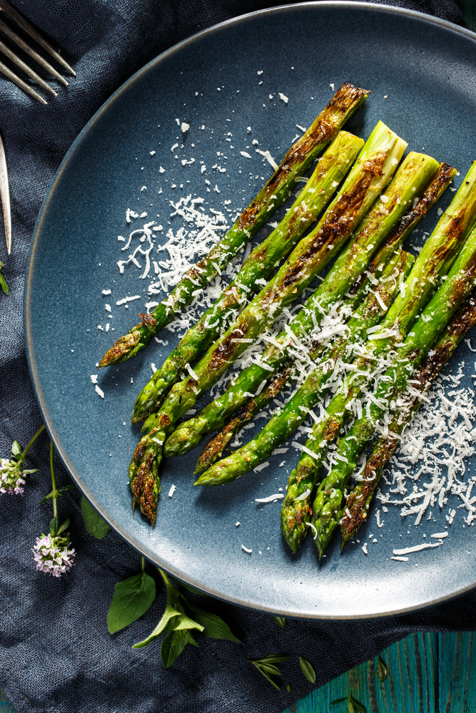 Grilled Asparagus Topped With Parmesan