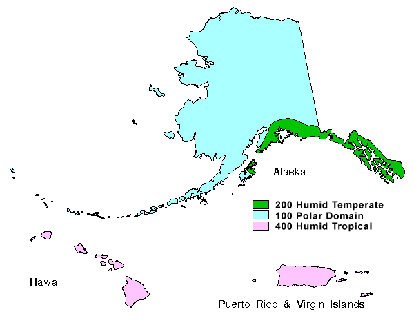 Non-contiguous United States Ecoregions Domains