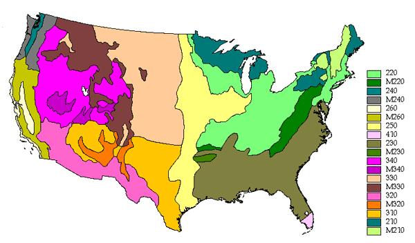ecoregions divisions map