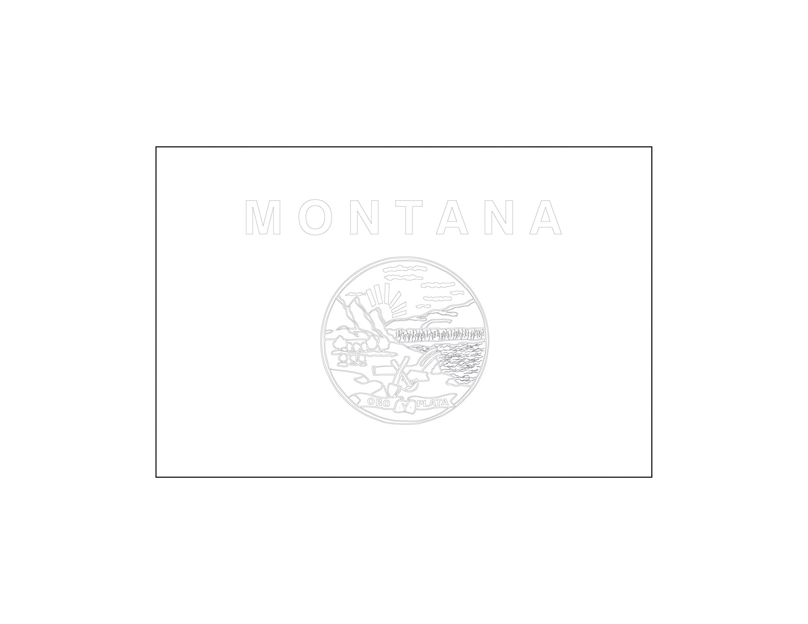 Outline Flag of Montana