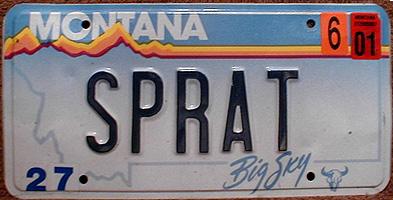 Montana 2001 VANITY License Plate CROWBAR